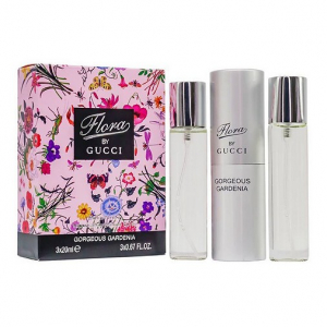 GUCCI FLORA BY GUCCI GORGEOUS GARDENIA ANNIVERSARY EDITION, женский дорожный набор 3*20 мл